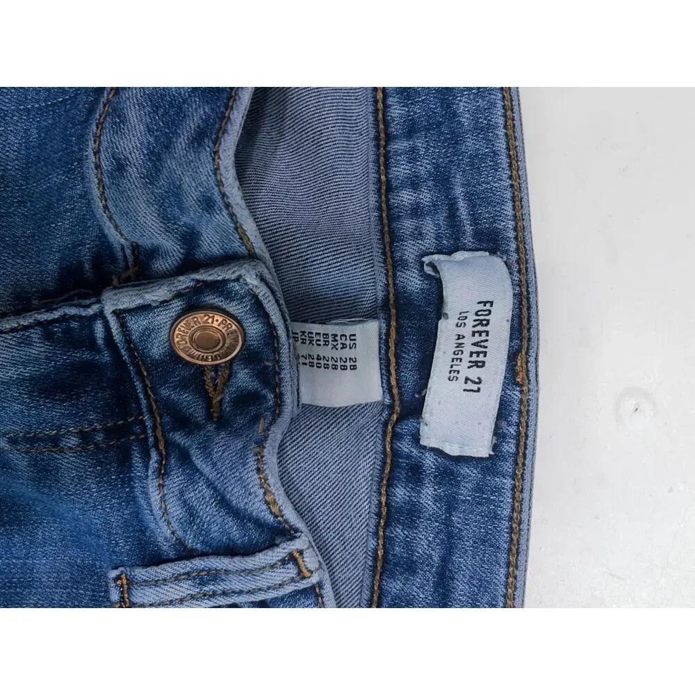 Forever 21 high-rise‎ distressed jeans sz 28 Y2K streetwear festival grunge